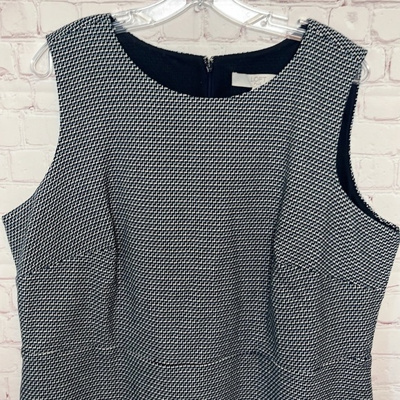 LOFT Sleeveless Blue Tweed Dress - Picture 3 of 13